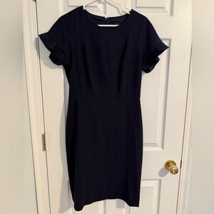 JCrew Ruffle-Sleeve Sheath
Dress Italian Stretch Wool